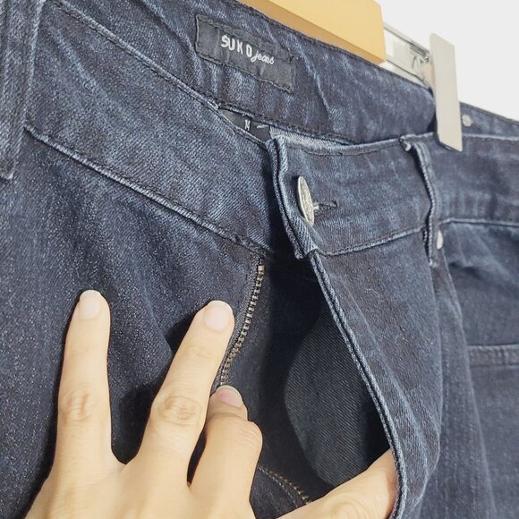 Suko Jeans Women's Dark Wash Cotton Blend Mid-Rise Bootcut Denim Jean Size 14 - Picture 7 of 15